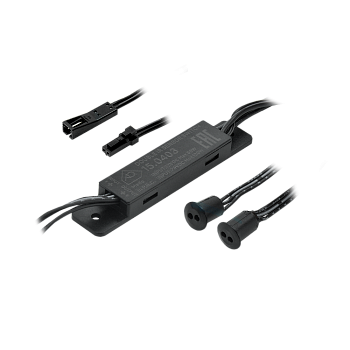 15.0403 Выключатель SWITCH, врезной, двойной, на преграду, черный